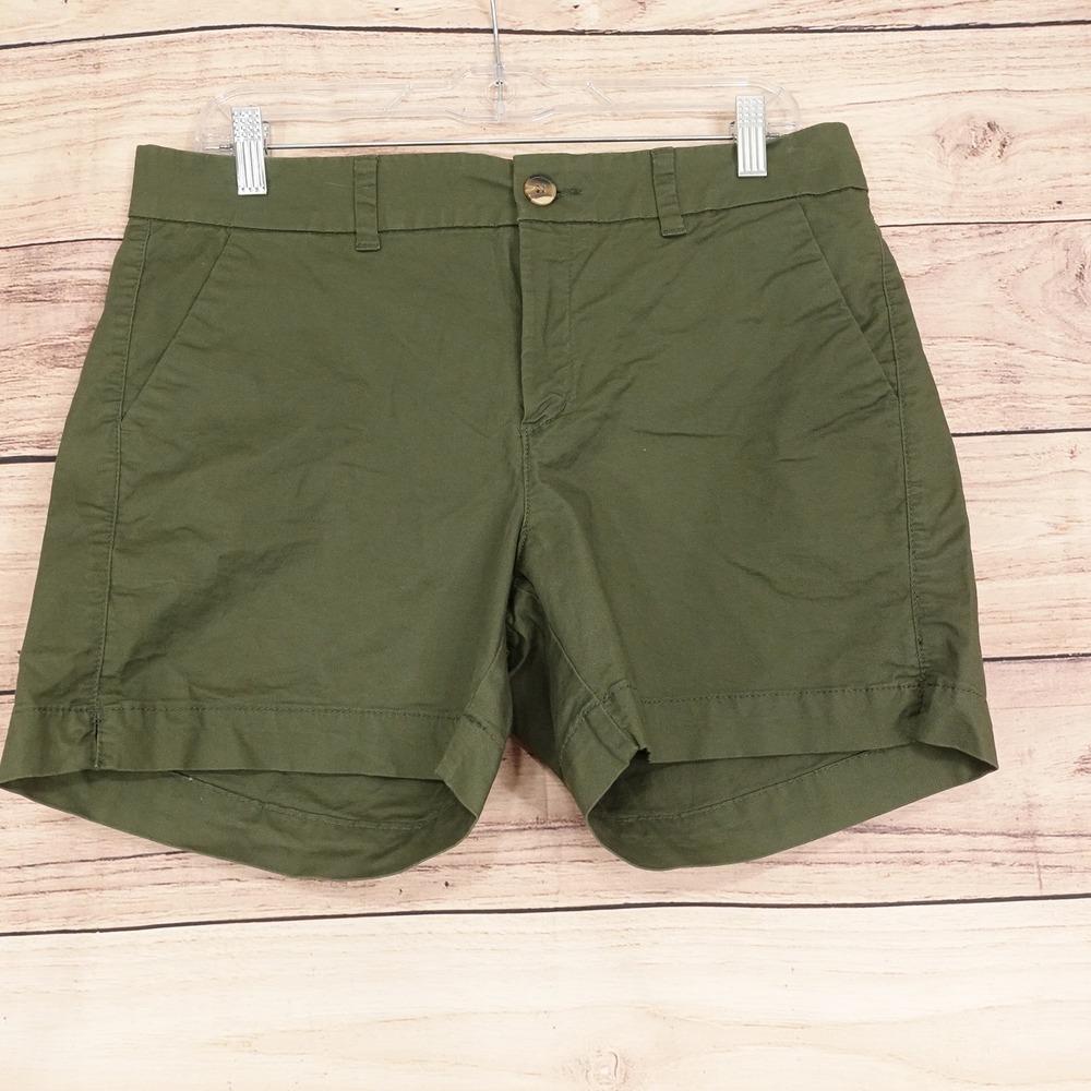 Old Navy Everyday Chino Shorts Womens Size 10 Green 33 Waist 5 Inseam Stretch